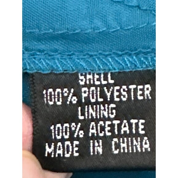 Adrianna Papell Evening Size 10 Teal Blue Chiffon Ruffle Cocktail Dress Luxury - Picture 7 of 8